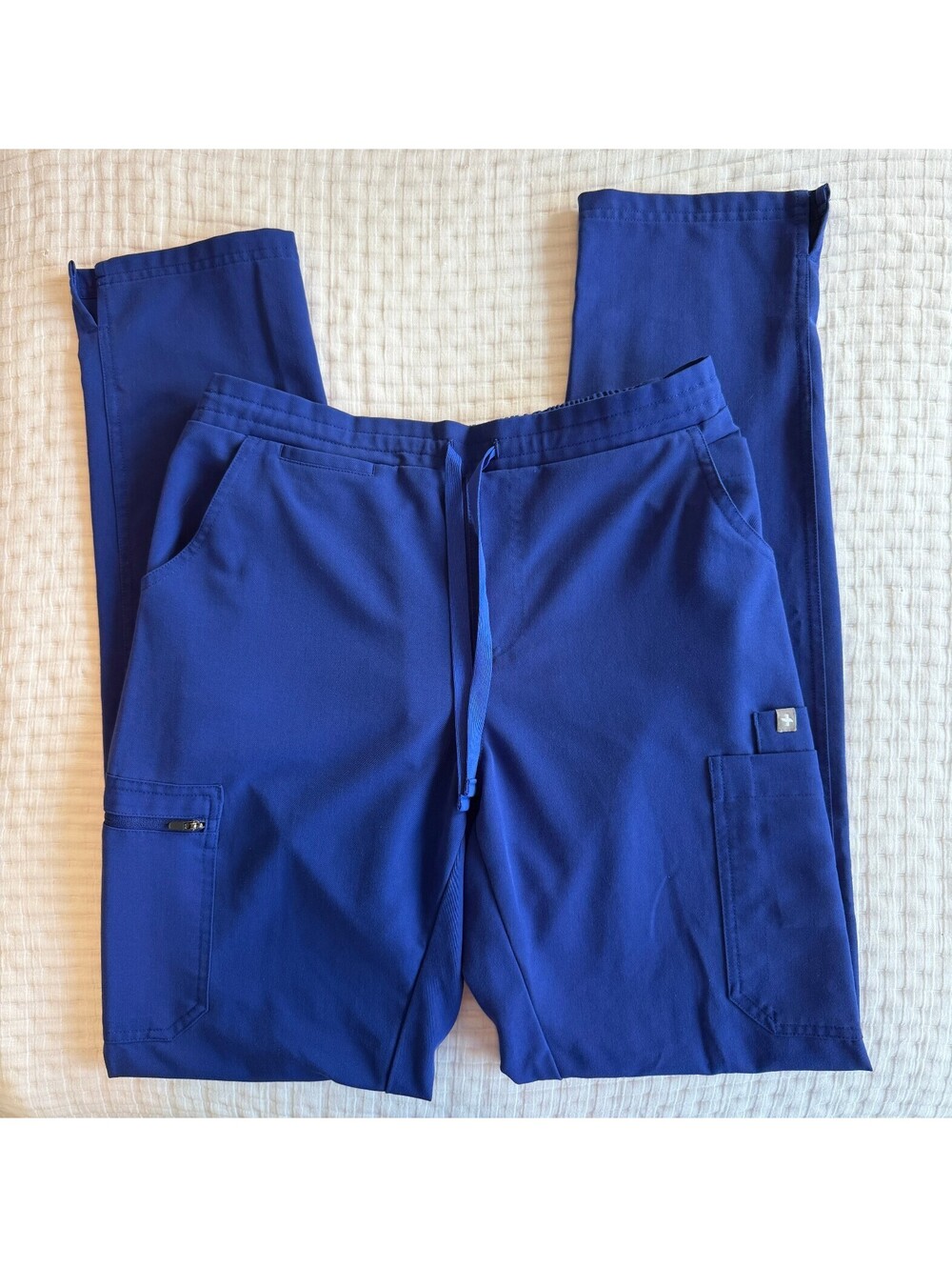 FIGS Yola Skinny Straight Scrub Pants Deep Royal Blue Small Tall